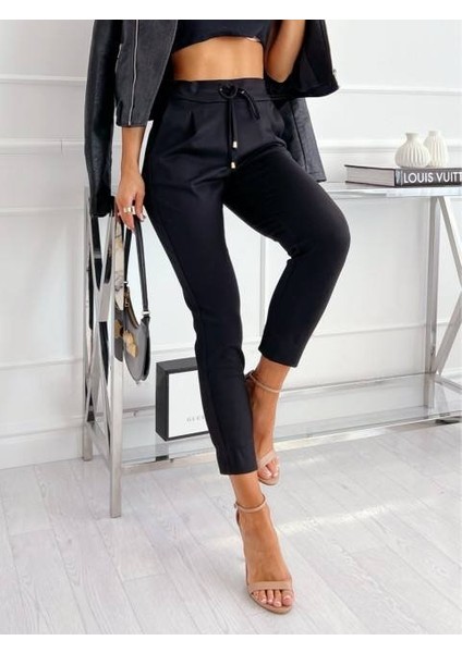 Kadın Iki Iplik Kumaş Dar Kesim Pantolon