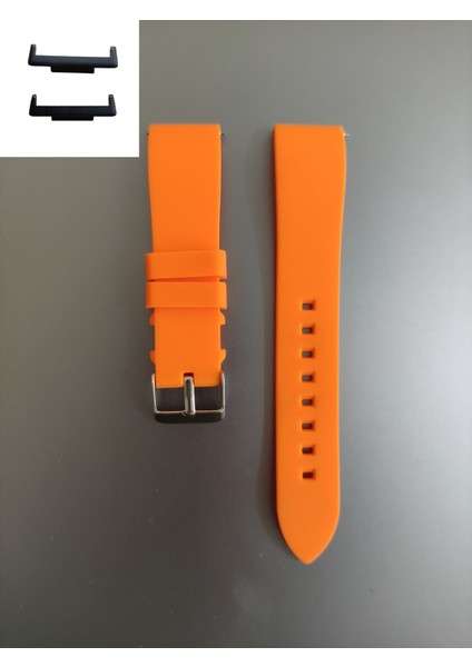 Huawei Watch Fit 3,4,4 Pro Uyumlu Premium Tokalı Silikon Kordon Pim Çevirici Aparatı ile Akıllı Pimli Turuncu