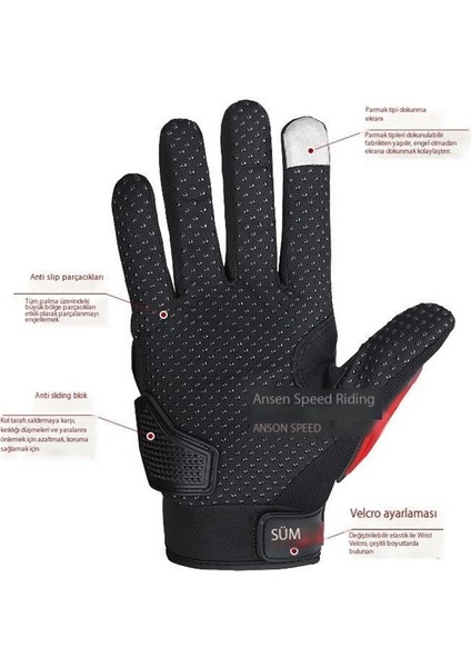 Motosiklet Eldiveni Binici Erkek Tam Parmak Koruyucu Kabuk Anti-Düşme Dokunmatik Ekran Nefes Alabilir (Yurt Dışından) fırsatları