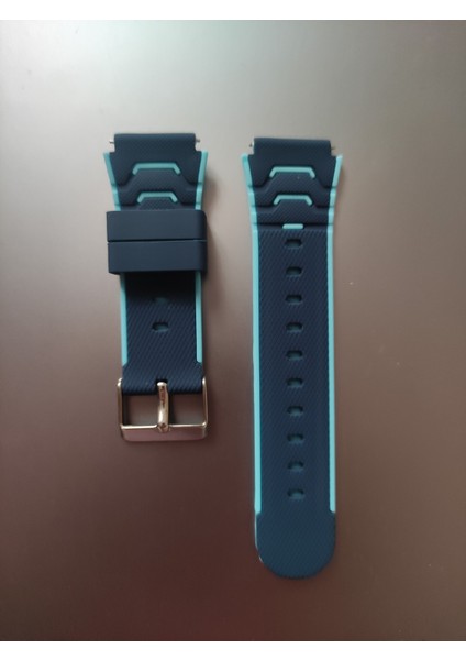 Huawei Watch Fit 3,4,4 Pro Uyumlu Renkli Silikon Kordon Pim Çevirici Aparatı ile Birlikte Mavi Düz Çizgili fiyatları