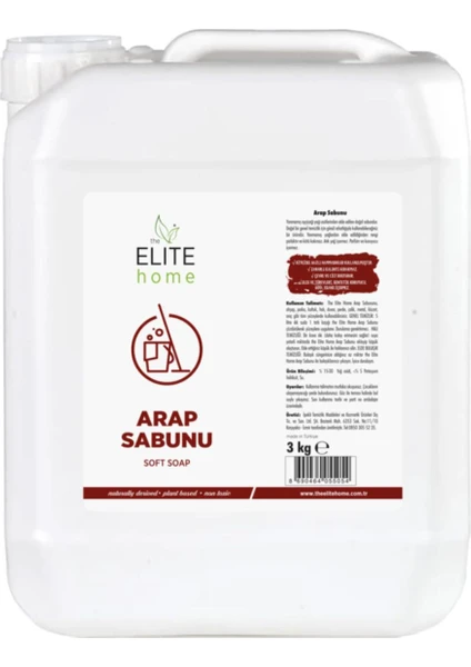 The Elite Home Arap Sabunu Sıvı Parfümsüz 3 kg