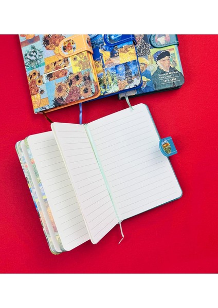 Van Gogh Kolaj Tasarımlı Mıknatıs Kapaklı Defter  BM-1204