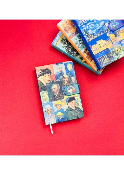 Van Gogh Kolaj Tasarımlı Mıknatıs Kapaklı Defter BM-1204