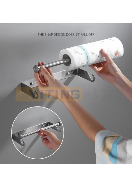 3m Kanca Siyah Stil 1 Paket Paslanmaz Çelik Kağıt Havlu Tutucu Mutfak Havlu Tutucu Depolama Rafı Deliksiz Plastik Sarma Tutucusu (Yurt Dışından) fırsatları