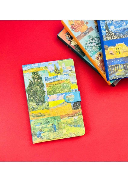 Van Gogh Kolaj Tasarımlı Mıknatıs Kapaklı Defter BM-1209