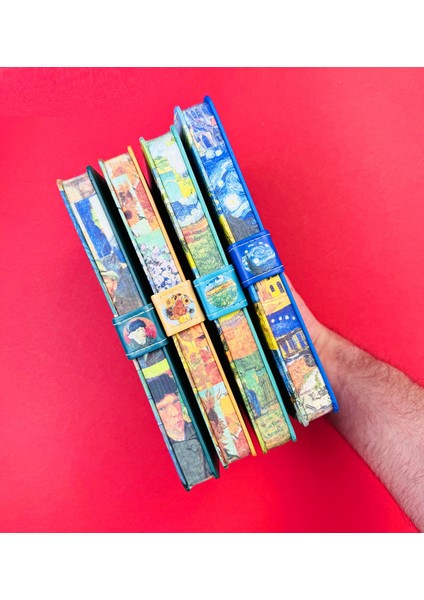 Van Gogh Kolaj Tasarımlı Mıknatıs Kapaklı Defter BM-1209 modelleri