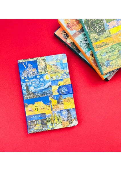 Van Gogh Kolaj Tasarımlı Mıknatıs Kapaklı Defter BM-1209