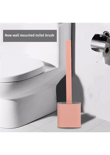 Pembe Tarzı Silikon Tuvalet Fırçası Tutucusuyla Devrim Niteliğinde Silikon Esnek Tuvalet Fırçası Mutfak Araçları Yıkama Fırçası Drog (Yurt Dışından)