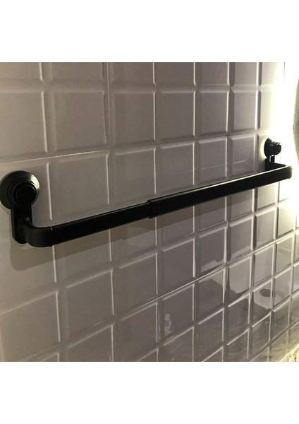 Siyah Stil Klx Alüminyum Alaşımlı Vakumlu Havlu Askısı Banyo Havlu Askısı Mutfak Depolama Rafı Delme Boya Raf Ayarlanabilir cm (Yurt Dışından)