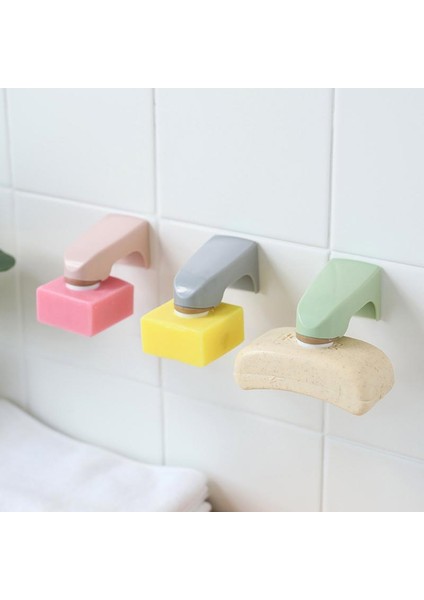 Mavi Stil Manyetik Sabun Tutucu Banyo Aksesuarları 5 Renk Duvara Monte Depolama Rafı Ahşap Sabunluk Sticker ile Sabun Rafları (Yurt Dışından) fiyatları