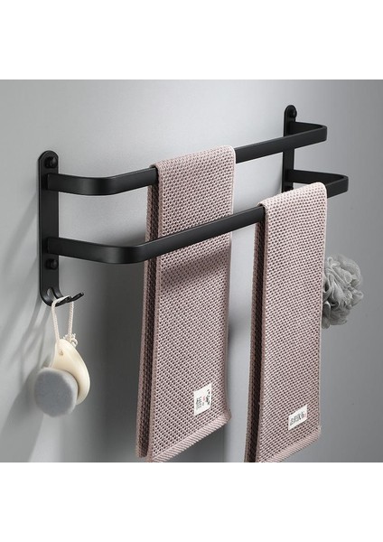 Çift ​​50CM Tarzı Duvara Monte Havlu Askısı Siyah Havlu Rafı Banyo Alüminyum Mat Siyah Havlu Tutucu Uzay Alüminyum (Yurt Dışından) modelleri