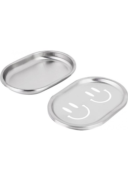 Gülümseme Stili Iki Katmanlı Sabunluk Tabaklı Süzme Paslanmaz Çelik Sabun Kabi Tutucu Kap Konteyner Sabun Tepsisi Banyo Düzenleyici Aksesuarlar (Yurt Dışından)