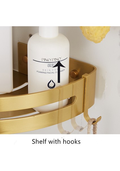 Balck 22 Tarzı Duvar Monte Köşe Rafı Banyo Rafı Fırçalanmış Altın Alüminyum Banyo Duş Rafı Şampuan Tutucu Köşe Rafı (Yurt Dışından) indirimleri