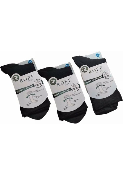 Şeker Çorap 3lü Paket, Şeker Hastalarına Özel Esnek Yumuşak Lastikli Erkek Soket Çorap 3 Adet, 41-44 Beden, 3 Renk (Siyah-Lacivert-Gri) 14408 modelleri