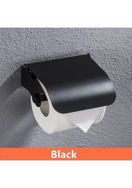 Siyah Stil Banyo Paslanmaz Çelik Kağıt Tutucu Duvara Monte Tuvalet Rulosu Tutucu Banyo Aksesuarları Siyah Gümüş Cilalı (Yurt Dışından)