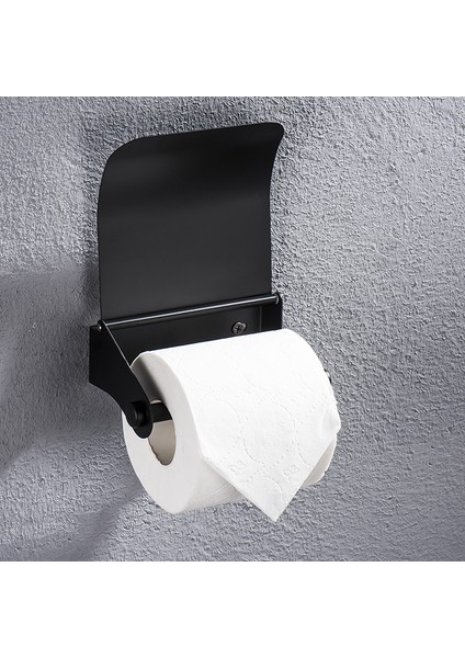 Siyah Stil Banyo Paslanmaz Çelik Kağıt Tutucu Duvara Monte Tuvalet Rulosu Tutucu Banyo Aksesuarları Siyah Gümüş Cilalı (Yurt Dışından) fiyatları