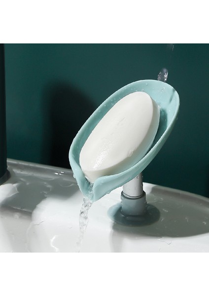 Kısa Gri Stil Yaprak Şekilli Sabun Kutusu Sıhhiye Sabun Tutucu Kutu Banyo Duş Sabun Tutucu Sünger Saklama Tablası Banyo Malzemeleri Banyo Gereçleri (Yurt Dışından)
