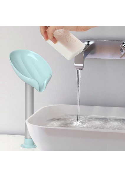 Kısa Gri Stil Yaprak Şekilli Sabun Kutusu Sıhhiye Sabun Tutucu Kutu Banyo Duş Sabun Tutucu Sünger Saklama Tablası Banyo Malzemeleri Banyo Gereçleri (Yurt Dışından)