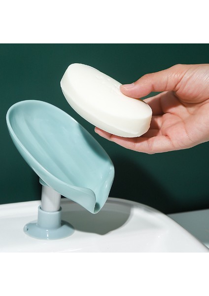Kısa Gri Stil Yaprak Şekilli Sabun Kutusu Sıhhiye Sabun Tutucu Kutu Banyo Duş Sabun Tutucu Sünger Saklama Tablası Banyo Malzemeleri Banyo Gereçleri (Yurt Dışından)