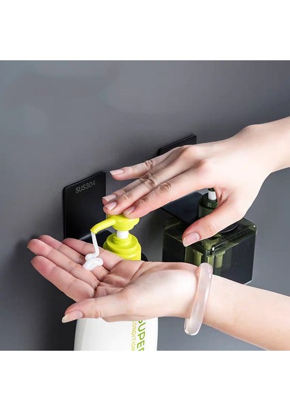 D1 Adet-3,3 cm Stili Banyo Rafları Siyah Krom Paslanmaz Çelik Jel Sabun Duşluk Şişe Mutfak Tutucu Askılı Depolama Rafı Aksesuarları (Yurt Dışından)
