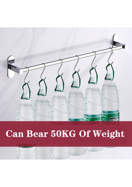 TB-D-60CM Stili Havlu Tutucu Çubuklar Deliksiz Duvar Banyo Askısı cm Gümüş Paslanmaz Çelik Depolama Rafı Banyo Aksesuarları (Yurt Dışından) indirimleri