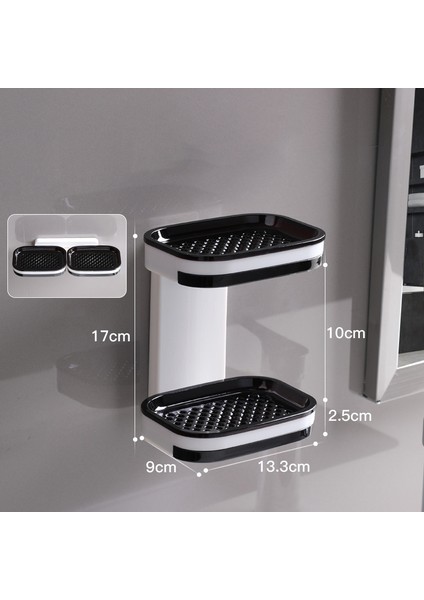 Siyah Çift Kişilik Stil Banyo Aksesuarları Sabunluk Askı Rafı Depolama Kutusu Sünger Tutucu Organizatör (Yurt Dışından)