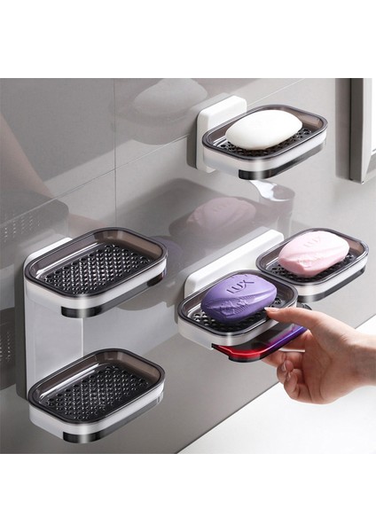 Siyah Çift Kişilik Stil Banyo Aksesuarları Sabunluk Askı Rafı Depolama Kutusu Sünger Tutucu Organizatör (Yurt Dışından) fiyatları