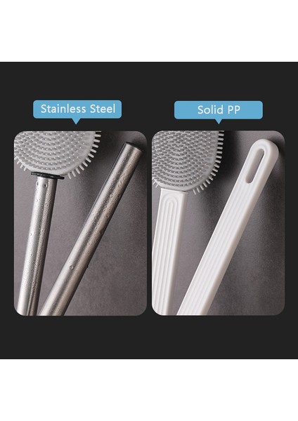 Kayısı C Tarzı Yaratıcı Tpr Tuvalet Fırçası Silikon Fırça Başlıklı Paslanmaz Çelik Sap Veya Pp Sap Duvara Monte Banyo Temizlik Araçları - (Yurt Dışından) fırsatları