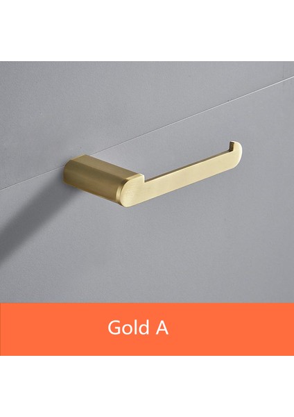 Altın A Stili Siyah Tekli Çift Kağıt Tutucu Duvara Monte Banyo Aksesuarları Telefon Rafı Tuvalet Raf Rulo Dokunmatik Askı (Yurt Dışından)