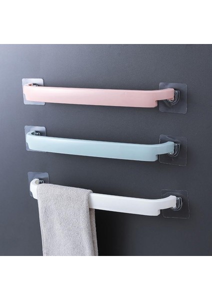Pembe Stil Yeni Yumruksuz Banyo Havlu Askı Raf Tutucu Duvara Monte Kendinden Yapışkanlı Askı Raf Banyo Aksesuarları Drog (Yurt Dışından)