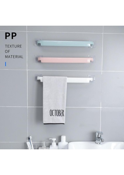 Pembe Stil Yeni Yumruksuz Banyo Havlu Askı Raf Tutucu Duvara Monte Kendinden Yapışkanlı Askı Raf Banyo Aksesuarları Drog (Yurt Dışından)