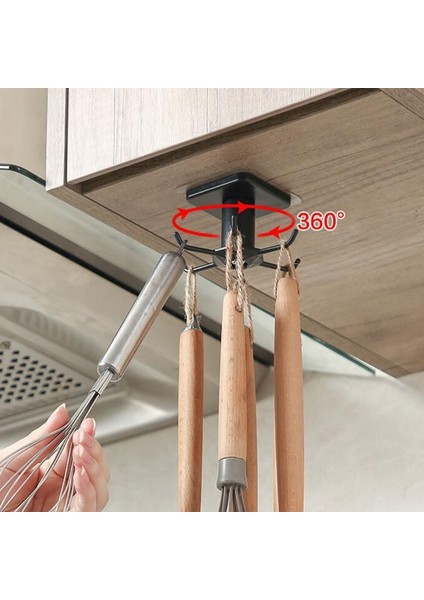 Bk Tarzı 360 Derece Mutfak Döner Depolama Askısı Deliksiz Duvar Rafı Banyo Askısı Kaşık Tencere Tava Organizatörü (Yurt Dışından) indirimleri