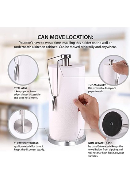 C Tipi Küçük Boyutlu Stil Mutfak Tezgahı ve Yemek Masası Için Paslanmaz Çelik Kağıt Havluluk - Kağıt Havlu Tutacağı (Yurt Dışından) indirimleri