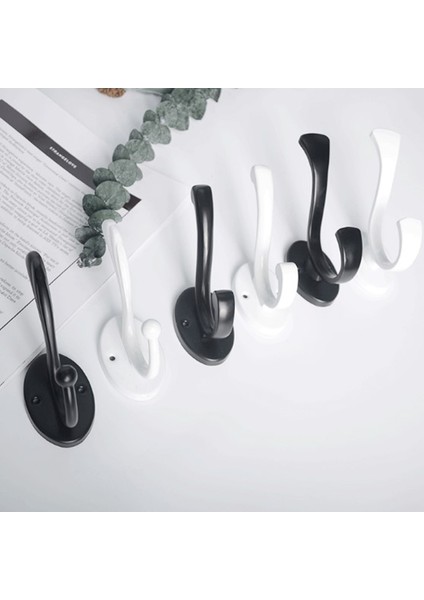 Bk Tarzı 1 Adet Ağır Hizmet Palaska Duvara Monteli Şapka Askısı Çift Çatal Retro Palaska Asılı Siyah Beyaz Renk (Yurt Dışından) modelleri