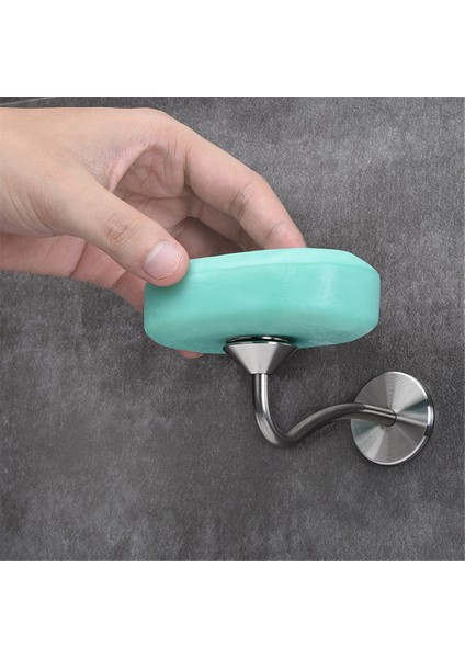 No.13 Tarzı Yeni Sıcak Sabun Tutucu Kendinden Yapışkanlı Manyetik Sabunluk Paslanmaz Çelik Askı Matara Delme Gerektirmez Banyo Için (Yurt Dışından)