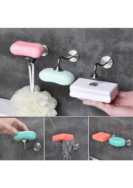 No.13 Tarzı Yeni Sıcak Sabun Tutucu Kendinden Yapışkanlı Manyetik Sabunluk Paslanmaz Çelik Askı Matara Delme Gerektirmez Banyo Için (Yurt Dışından)