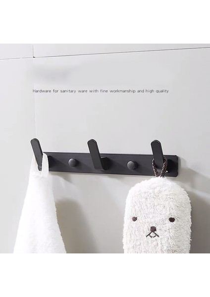 D Stili Siyah Cübbe Askı Banyo Havlu Askıları Havlular Çanta Şapka Askı Duvara Monteli Giysi Askısı Banyo Donanımı (Yurt Dışından) modelleri