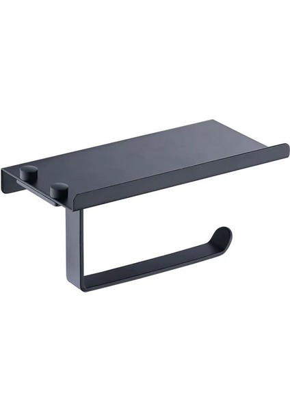 Siyah Stil Banyo Tuvalet Kağıt Havlu Tutucu Telefon Tutucu Duvar Montajlı Wc Rulo Tutucu Kağıt Tutucu Raf Havlu Askısı Kağıt Kutusu Siyah (Yurt Dışından)