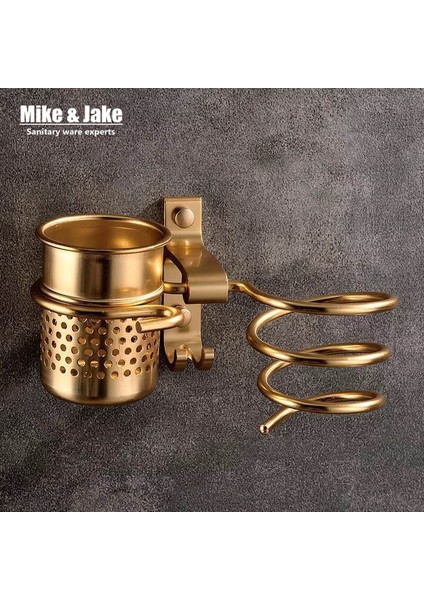 Altın Tarzı Altın Saç Kurutma Makinesi Rafı Kupa Saç Kurutma Makinesi Rafı Evler Rafı Saç Kurutma Makinesi Tutucu Alüminyum Raf Banyo Aksesuarları MJ595 (Yurt Dışından) modelleri