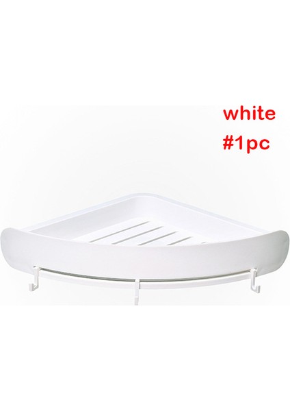 Beyaz Stil Banyo Rafı Organizatör Köşe Rafı Depolama Tutucu Plastik Banyo Rafı Emme Bardak Duş Duvar Tutucu Şampuan Tutucu (Yurt Dışından)