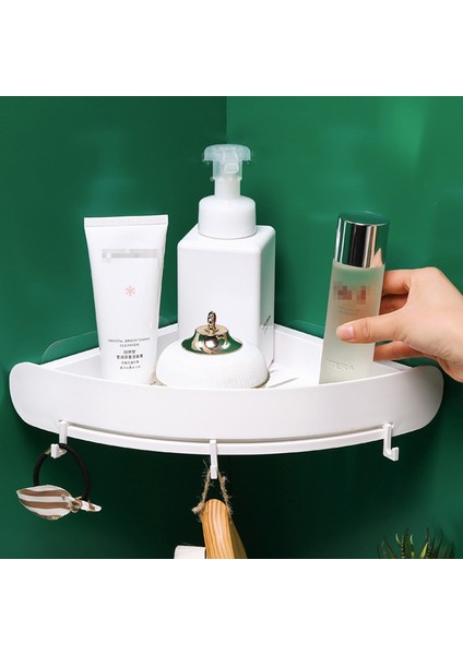 Beyaz Stil Banyo Rafı Organizatör Köşe Rafı Depolama Tutucu Plastik Banyo Rafı Emme Bardak Duş Duvar Tutucu Şampuan Tutucu (Yurt Dışından) indirimleri