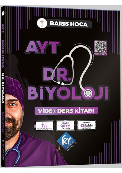 Kr Akademi Yayınları Barış Hoca AYT Dr. Biyoloji Video Ders Kitabı