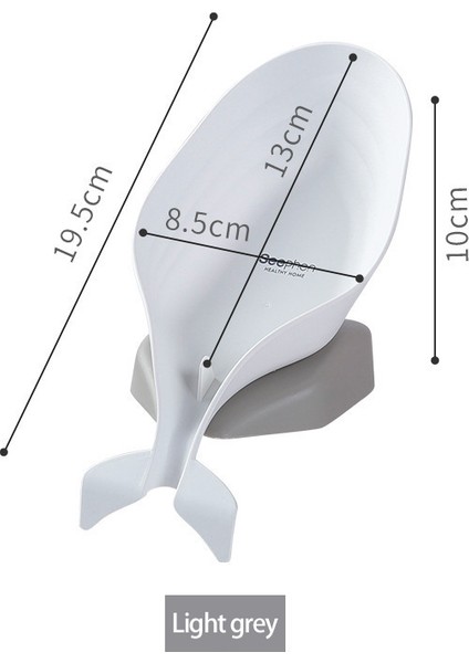 Gri Stil Yaratıcı Balina Şekilli Sabun Kutusu Süzgeçli Sabun Tutucu Kutu Banyo Duş Sabun Tutucu Sünger Saklama Tepsi Banyo Malzemeleri (Yurt Dışından)