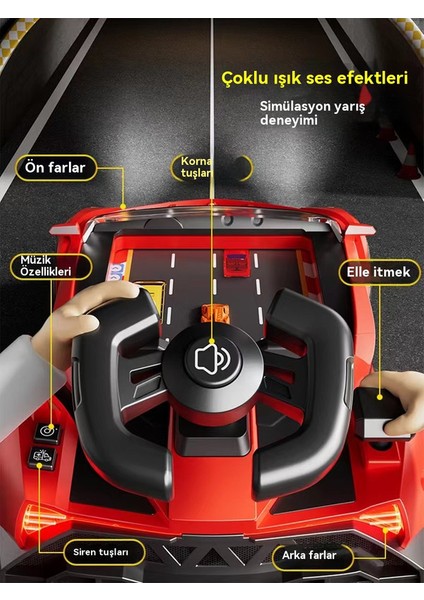 Çocuk Yarış Macerası Engellerden Kaçınma Oyun Konsolu, 3 Yaşındaki 6 Yaşındaki Araba Simülasyon Sürücüsü Pil Versiyonu (Yurt Dışından)