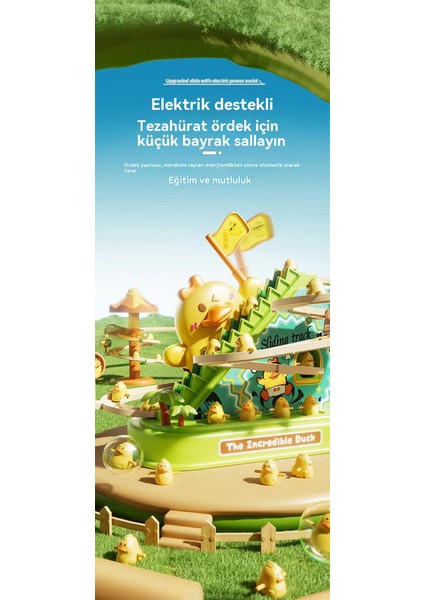 Ördek Dönme Dolap Parça Parkı Oyuncak Merdiven Tırmanma, Otomatik Kaydırak, Işık ve Müzik 6 Duck Pil Sürümü (Yurt Dışından)