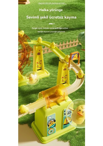 Ördek Dönme Dolap Parça Parkı Oyuncak Merdiven Tırmanma, Otomatik Kaydırak, Işık ve Müzik 6 Duck Pil Sürümü (Yurt Dışından)