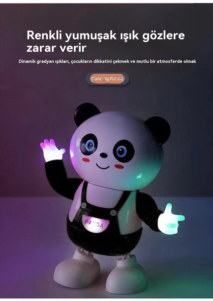 60 Çocuk Elektrikli Dans Şarkısı, Dev Panda Aydınlatması, Müzik, Dönme ve Sallanma, Panda Robot Oyuncakları (Yurt Dışından)