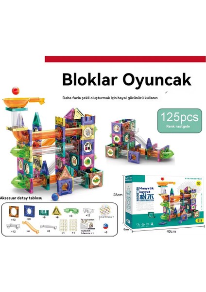 Renkli Pencere Manyetik Plaka Bulmaca Oyuncak Blok Inşaat Düşünme Çocuk Montaj Oyuncaklar 126 Adet (Yurt Dışından)