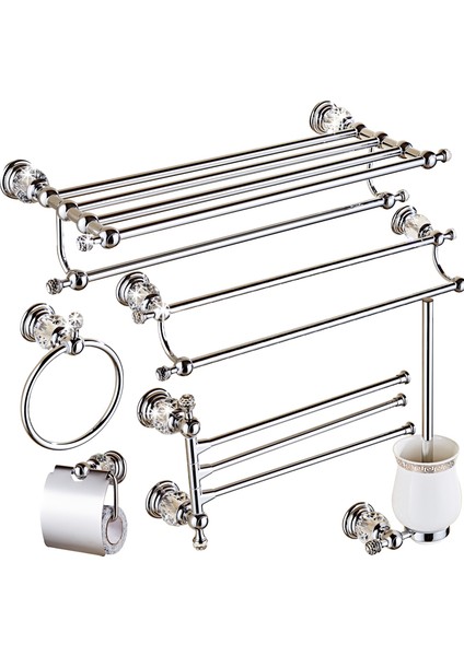 Koyu Gri Tarzı Antika Kristal Katı Pirinç Banyo Donanım Setleri Krom Gümüş Banyo Aksesuarları Elektrokaplama Havlu Askılık Tuvalet Fırça Tutucu (Yurt Dışından) fiyatları