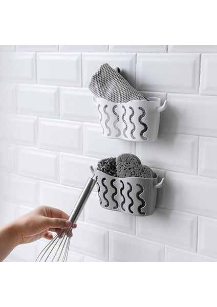 Bej Tarzı Banyo Raf Düzenleyici Mutfak Lavabo Duvar Emme Köşe Depolama Tutucu Raflar Deliksiz Süzgeç Depolama Tutucu Sepet 1 Adet (Yurt Dışından) indirimleri